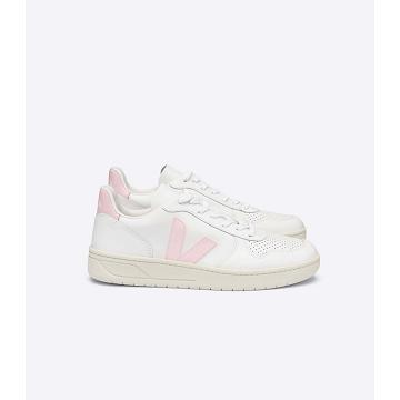 Veja V-10 LEATHER Tenisky Damske White/Pink | SK 659RVD